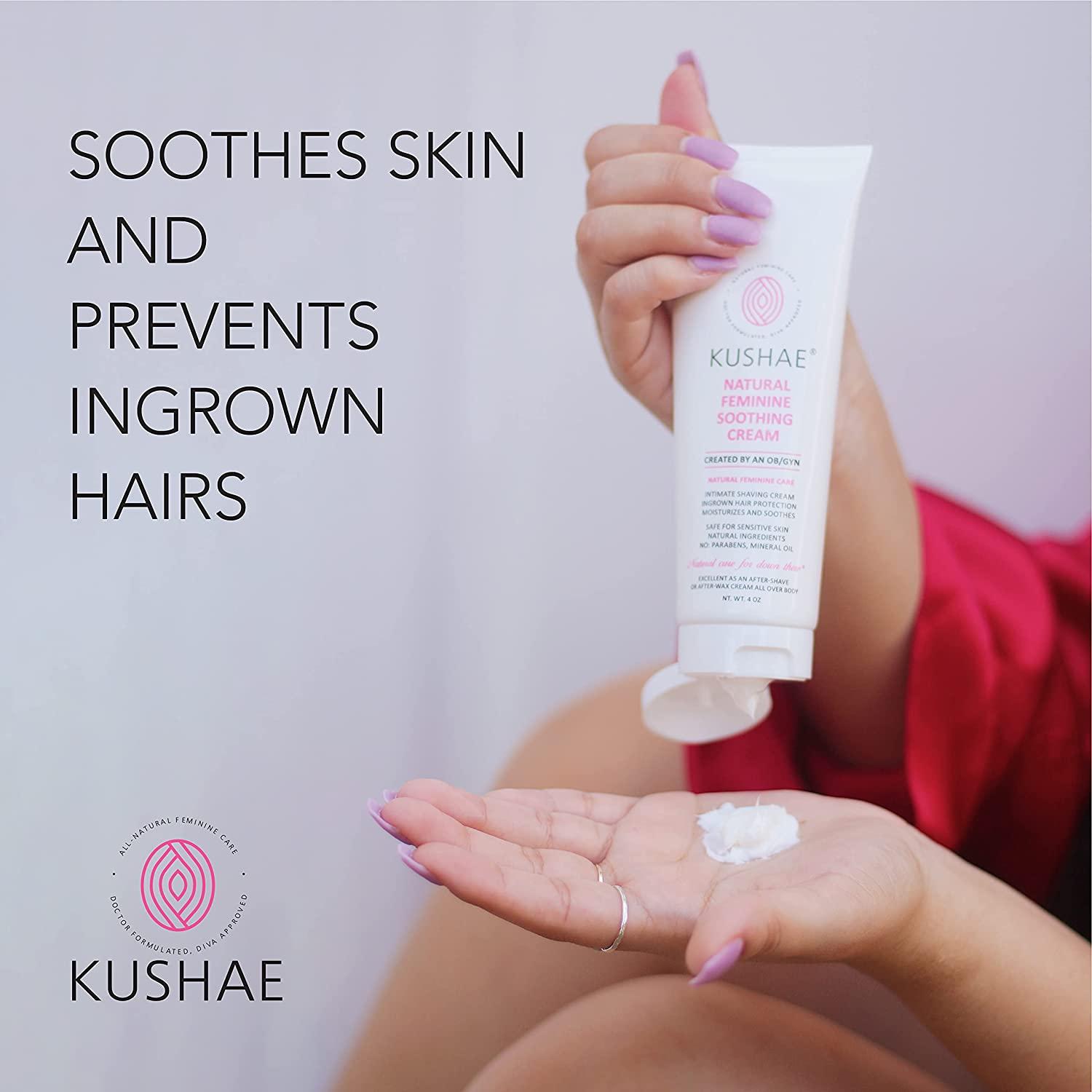 Kushae Feminine Soothing Cream OB/GYN Made, All Natural, Fragrance Free, AloeBased, Calming