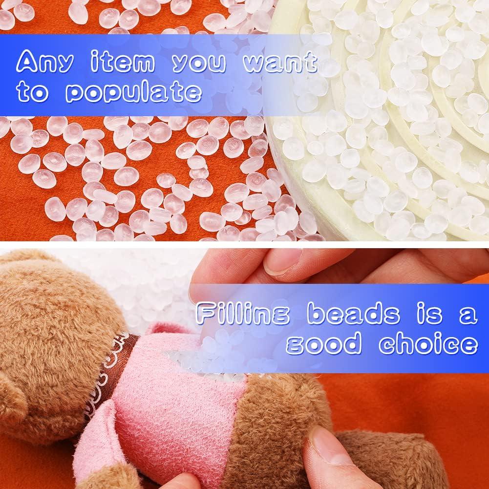 Hssugi 300g/ 10.6oz Plastic Pellets for Filling, Poly Stuffed Beads, Toy  Stuffed Beads, Transparent Weight Filled Beads for Filling Cloth Art DIY, Stuffing  Beads Stuffed Animal Toys beanbag Crafts transparent 300