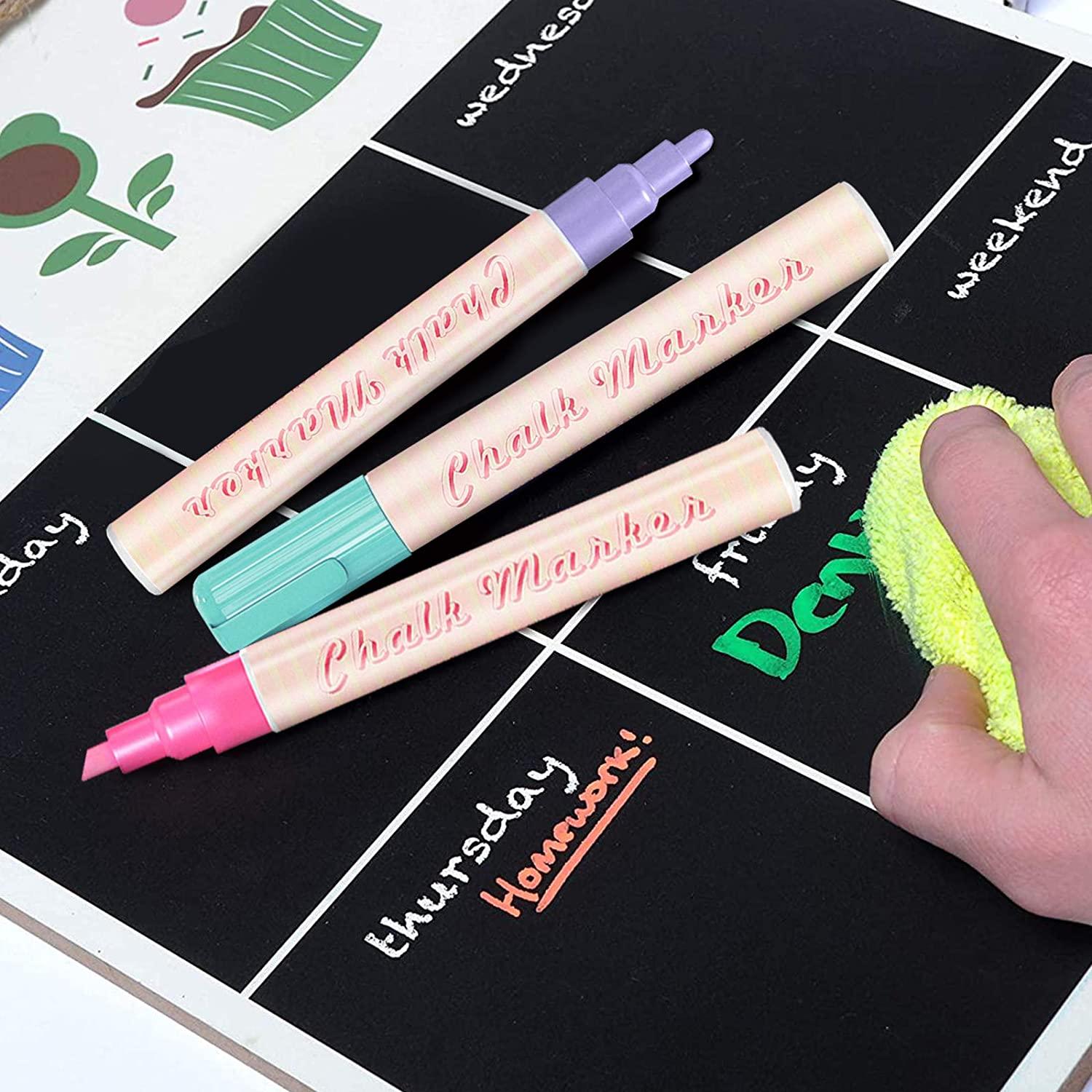 CUHIOY Pastel Chalk Markers for Blackboard, 8 Colour Liquid Dry Erase Marker  for Chalkboard, Erasable 6mm Reversible Tip Drawing Chalk for Display DIY  Windows Glass Kids Painting - Gifts for Artists