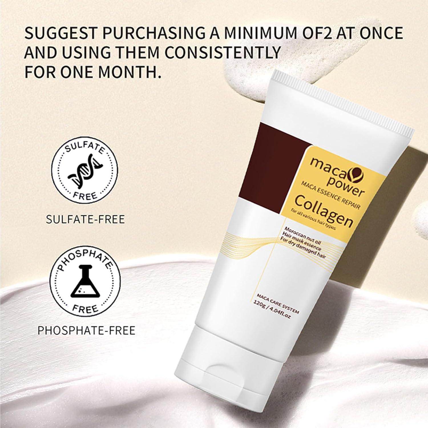 Collagen Hair Treatment Deep Repair Conditioning Argan Oil Collagen Hair Mask Essence For Dry Damaged Hair All Hair Types - View #7