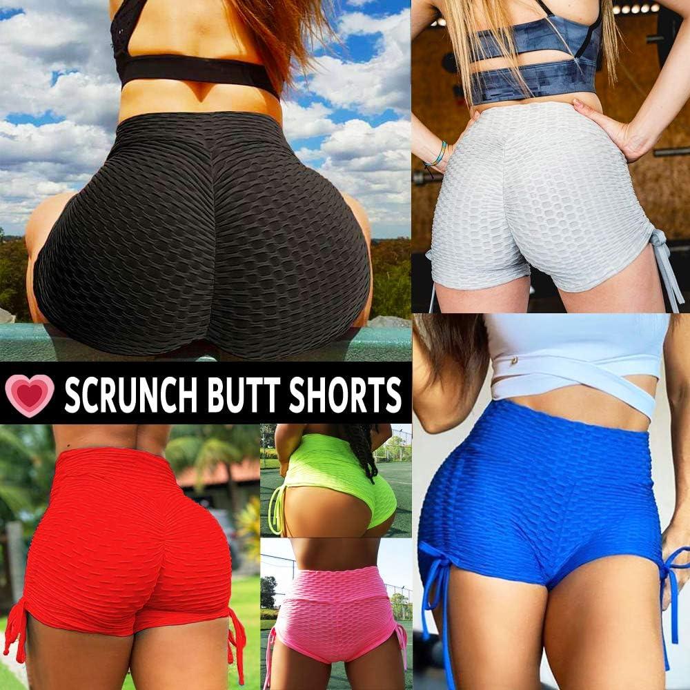 BURUNST High Waist Shorts Butt Lifting Yoga Shorts for Women