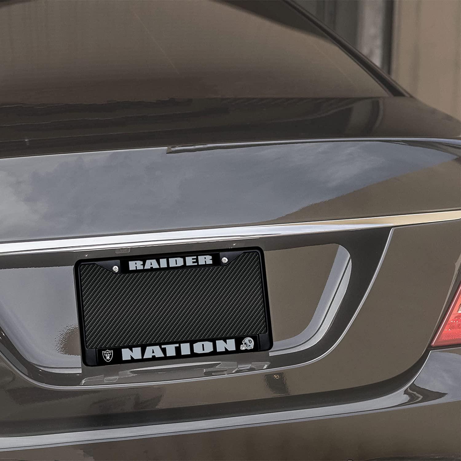 NFL Las Vegas Raiders Football Chrome License Plate Frame Fan Mats 15035 -  California Car Cover Co.