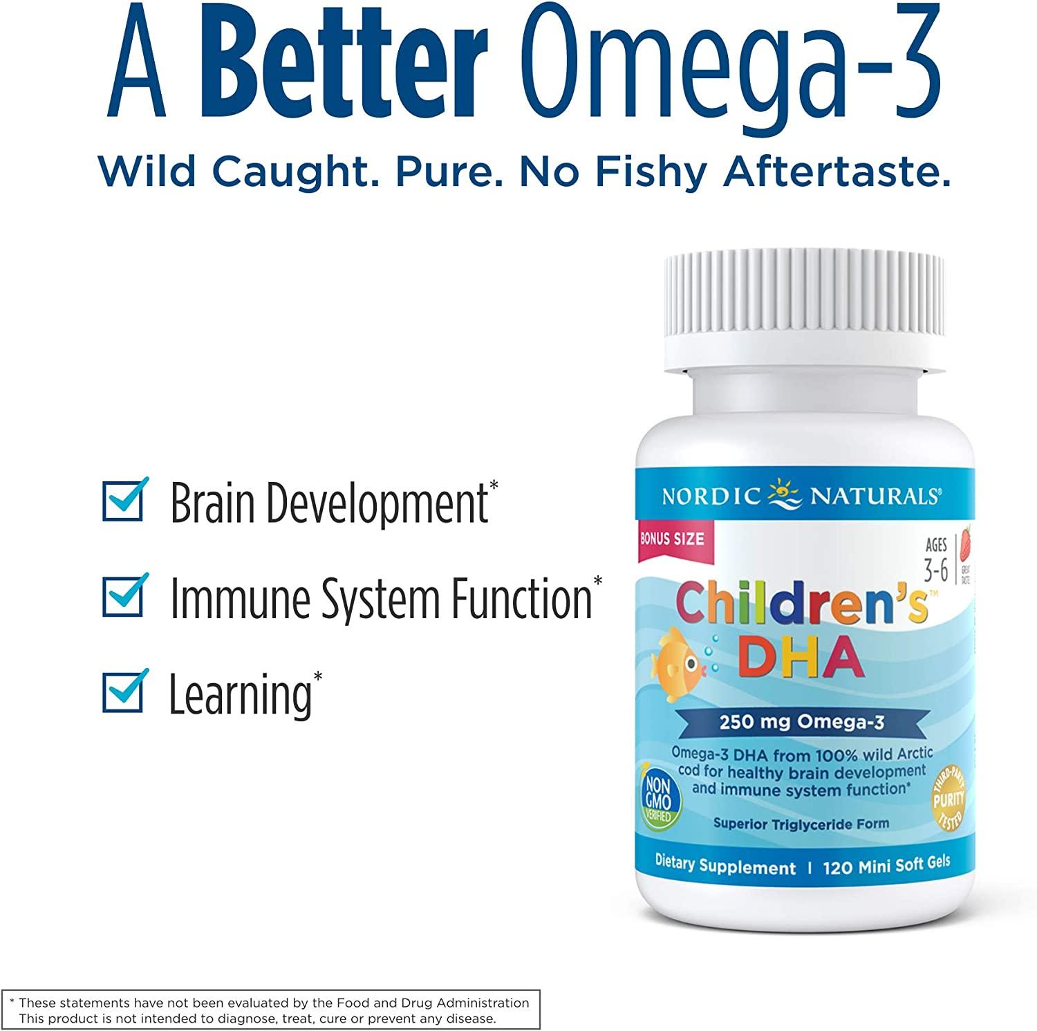 Nordic Naturals Children's DHA Strawberry Soft Gels 120 Mini