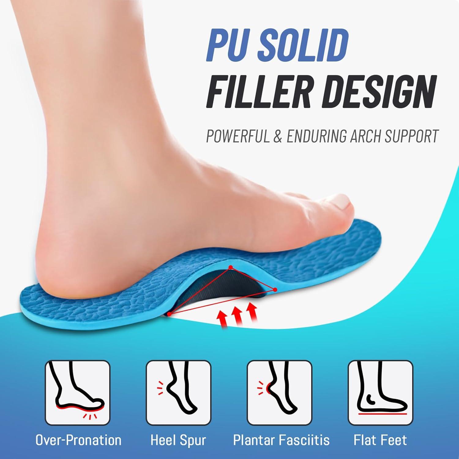 Plantar Fasciitis Insoles High Arch Support Inserts for Men