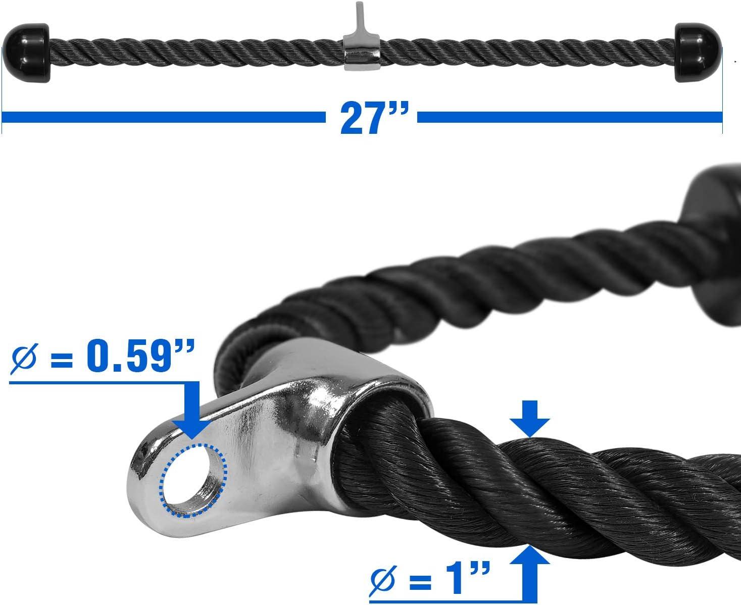 Yes4All Deluxe Tricep Rope Cable Attachment 27 36 inch with 4
