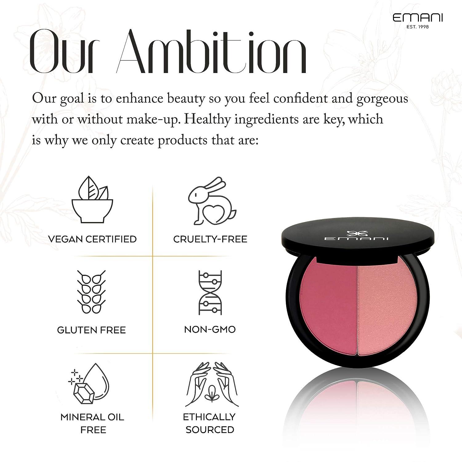 Emani Perfecting Highlighter & Blush Powder Buildable Coverage Non