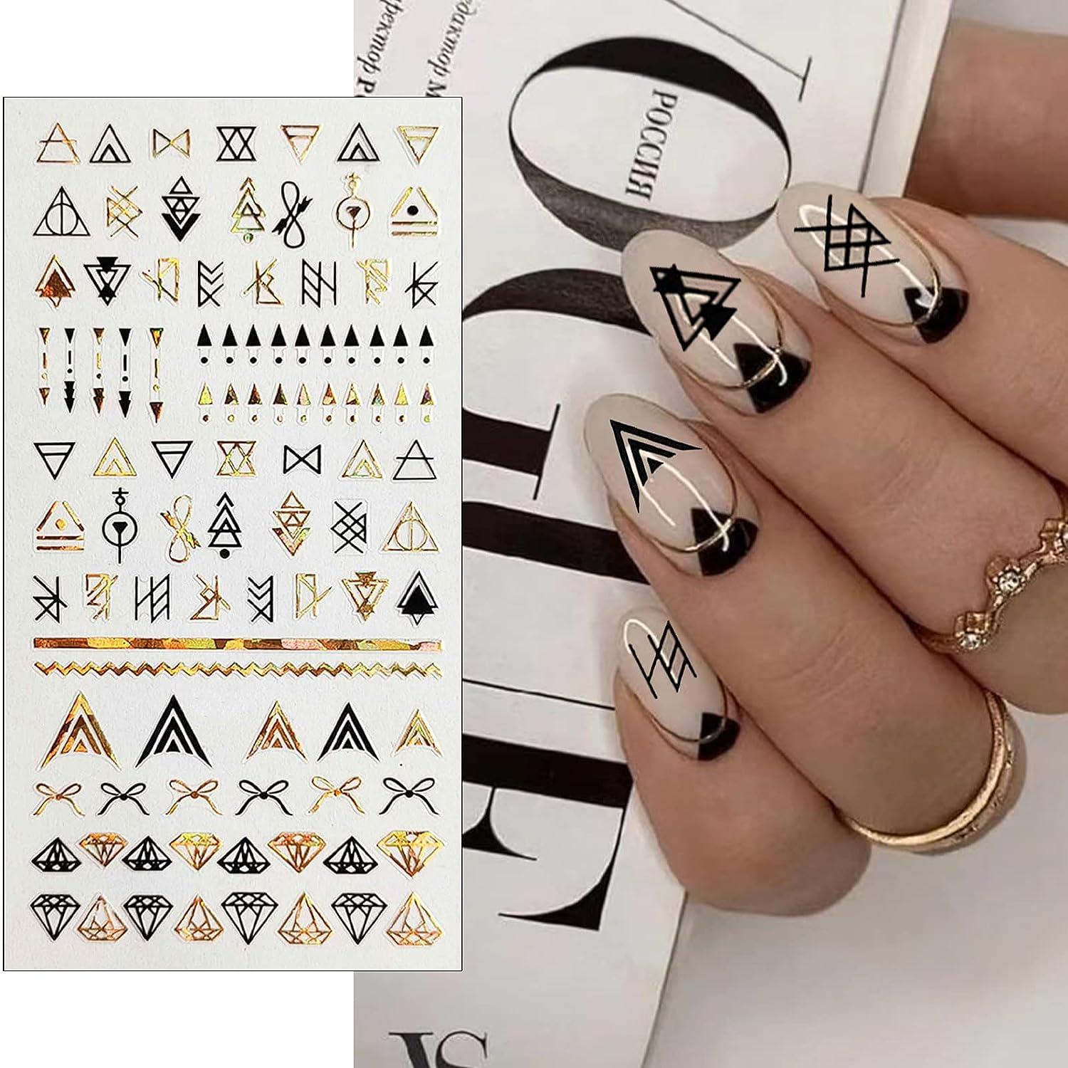 Minimalist Black Geometric Nail Art