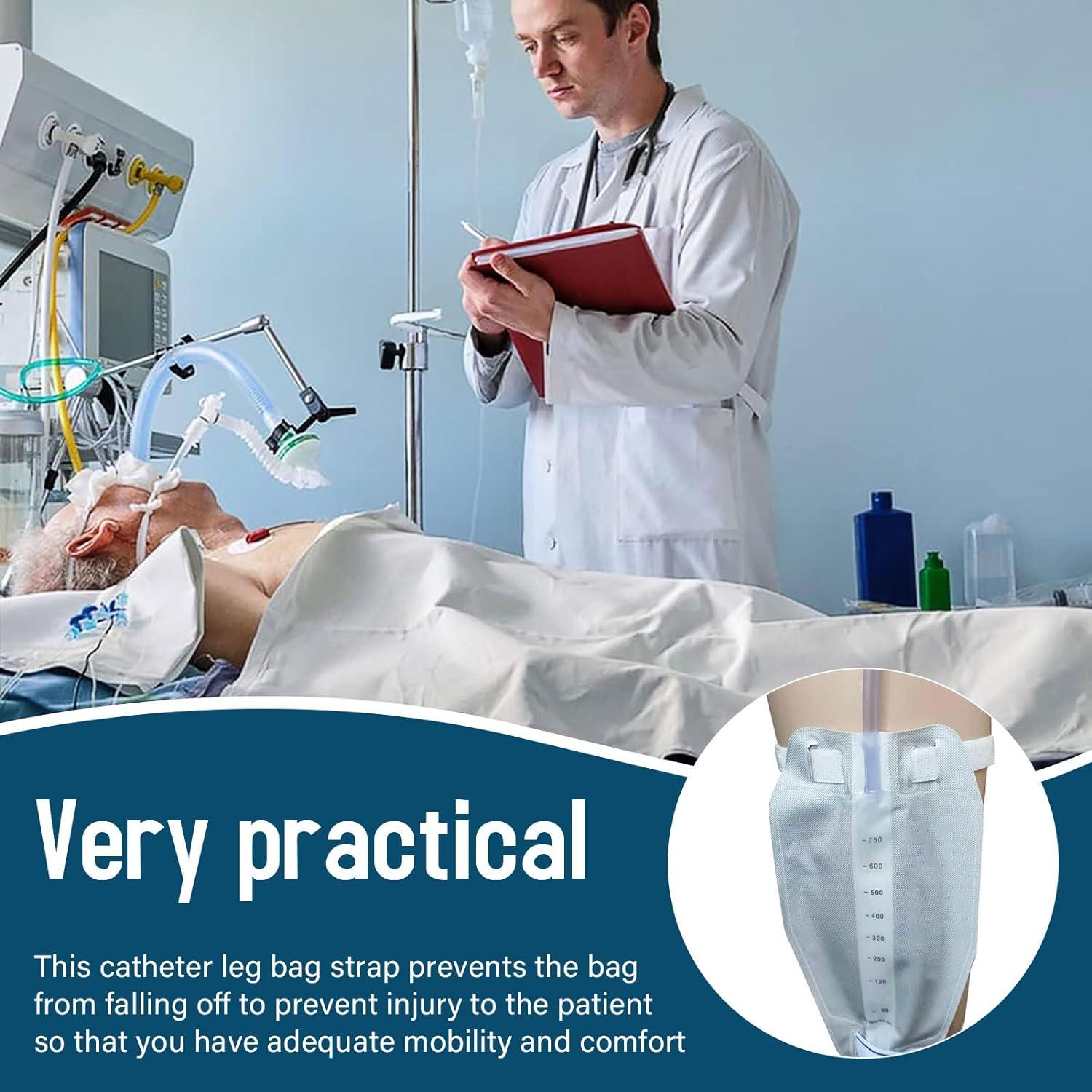 4PCS Catheter Leg Bag Straps Nylon Velcro Straps Catheter Night Bag