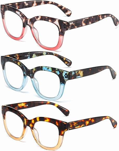 ZXYOO Oversized Reading Glasses for Women - Yellow Sunset&blue Sunset ...
