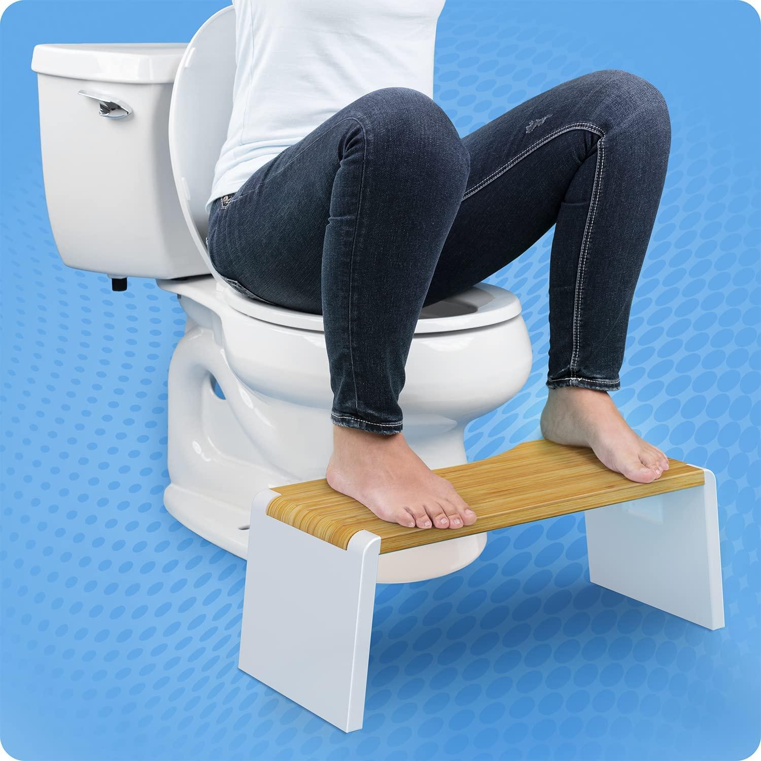Squatty Potty Stockholm Folding Bamboo Toilet Stool 7" Collapsible