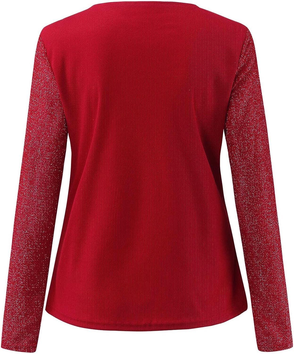 Long Sleeve Shirts for Women, Women's Long Sleeve Tops Dressy V neck Casual  Fall Henley Shirts Button Down Blouses T Shirts Small Red