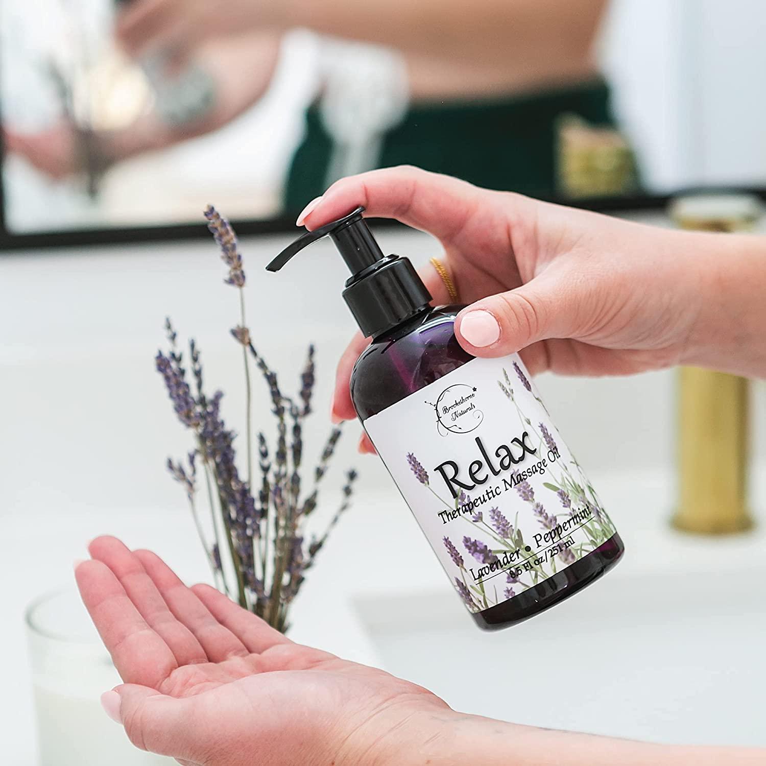 Relax Therapeutic Body Massage Oil with Lavender, Peppermint & Marjoram