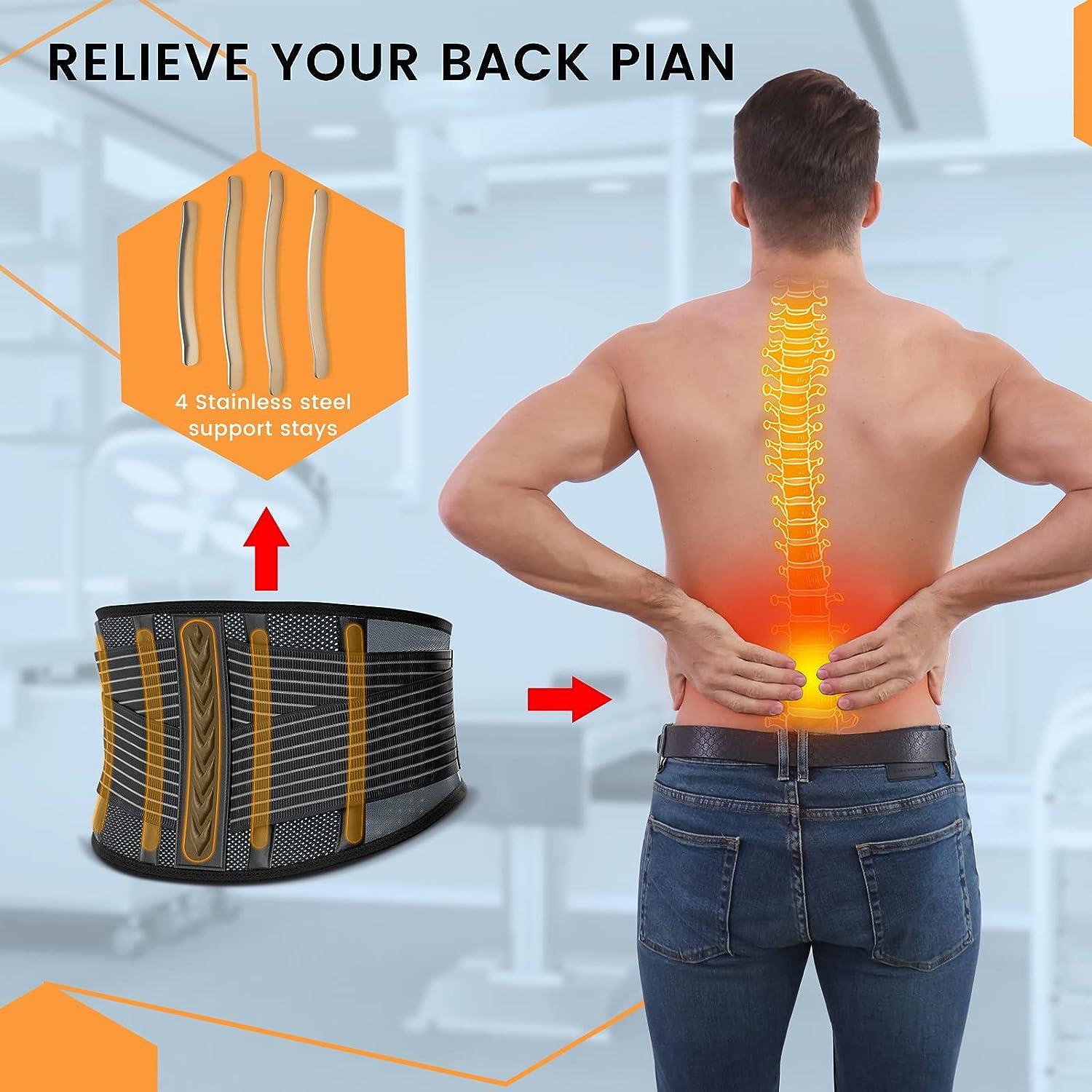 MTGBO Lower Back Brace for Men Breathable Back Support Belt with