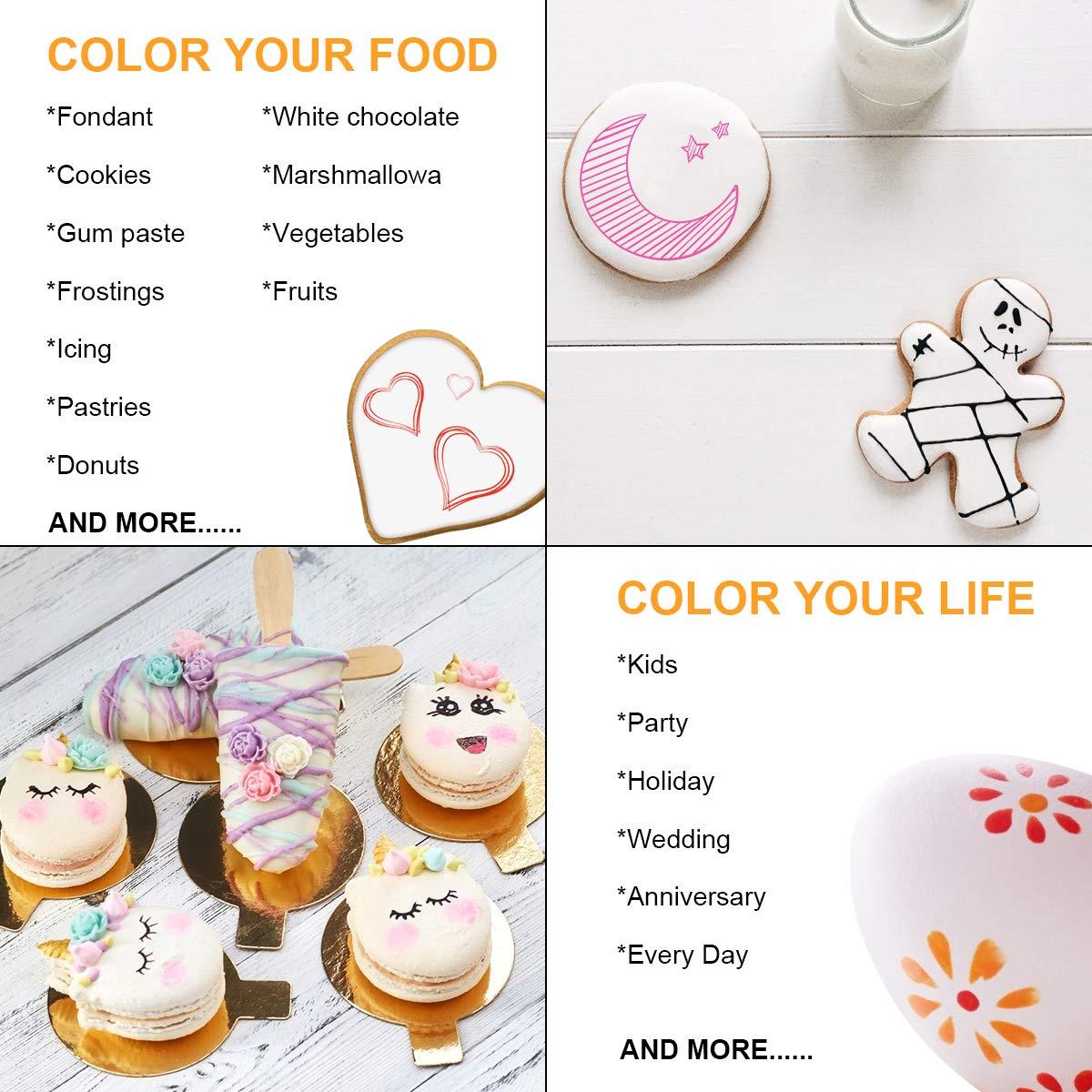 Food Coloring Markers, Double Sided Food Coloring Pens with Fine