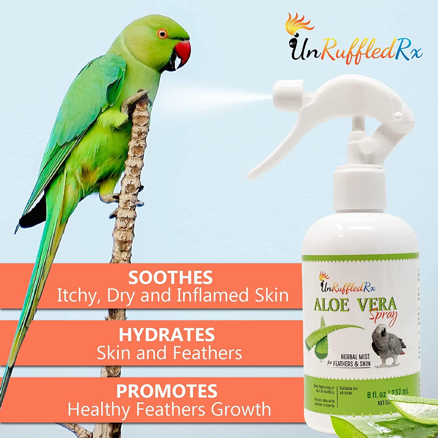 UnRuffledRx Aloe Vera Bird Bath Spray for Daily Care & Skin Health 8 Fl