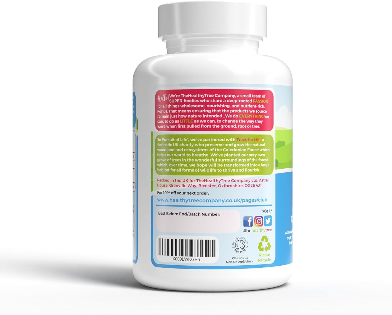 TheHealthyTree Organic Ashwagandha Capsules 120 x 500mg Vegan