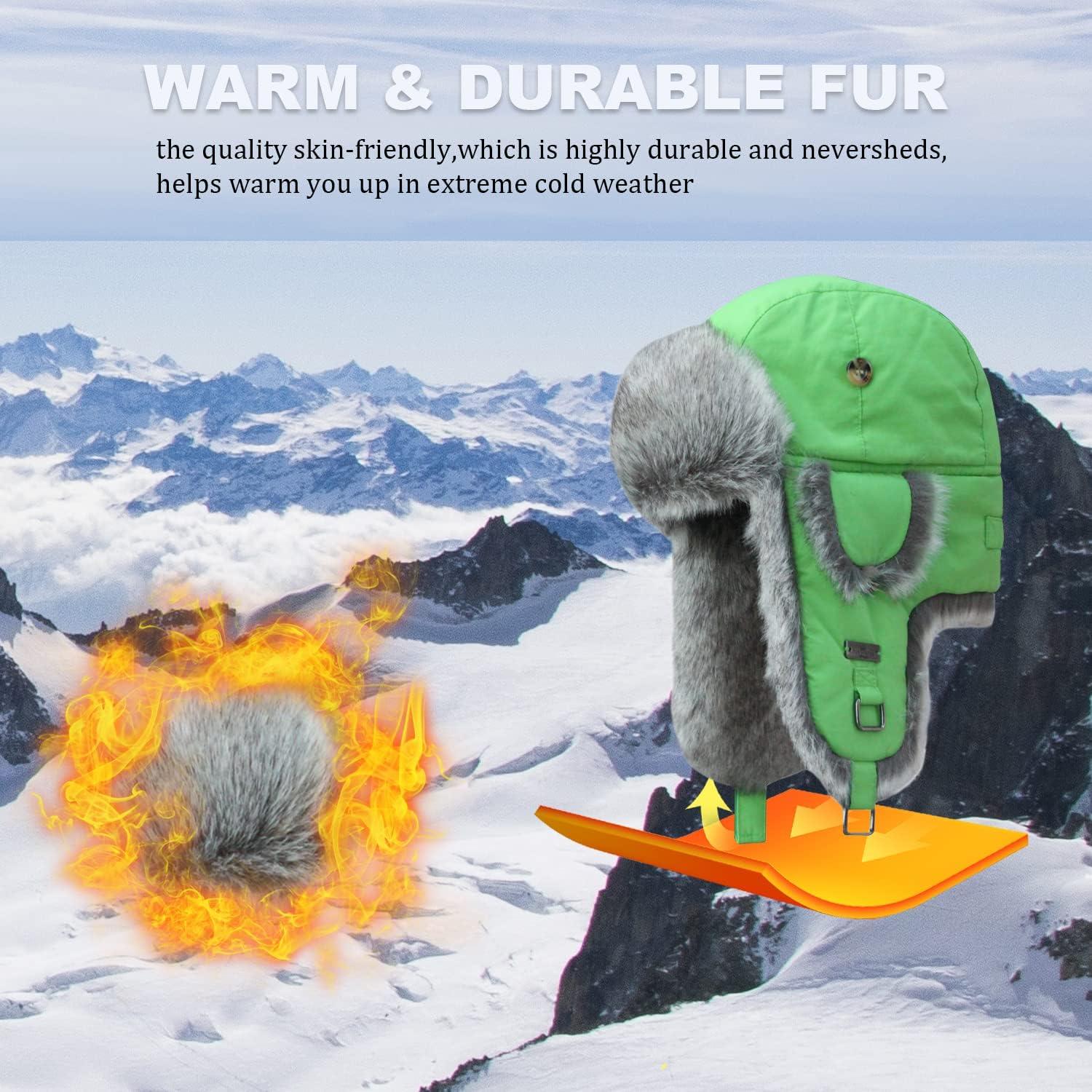 Cheap Rabbit Fur Hat for Man Winter Warm Outdoor Snow Bomber Hats