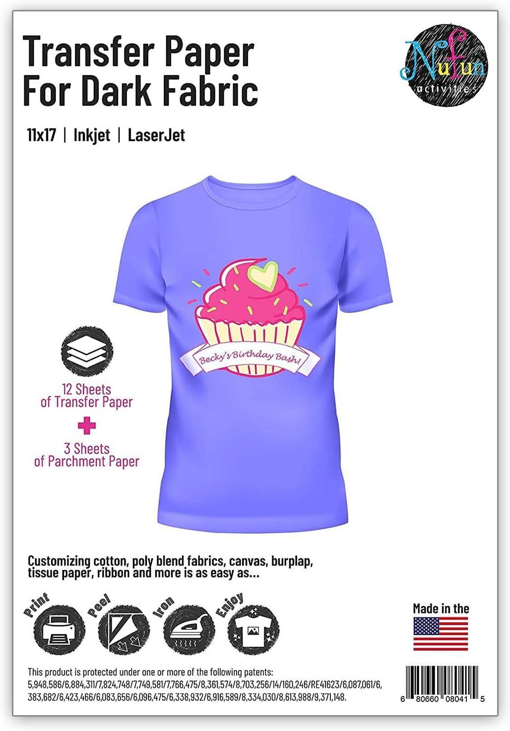 NuFun Activities Inkjet Printable Iron-On Heat Tshirt Transfer