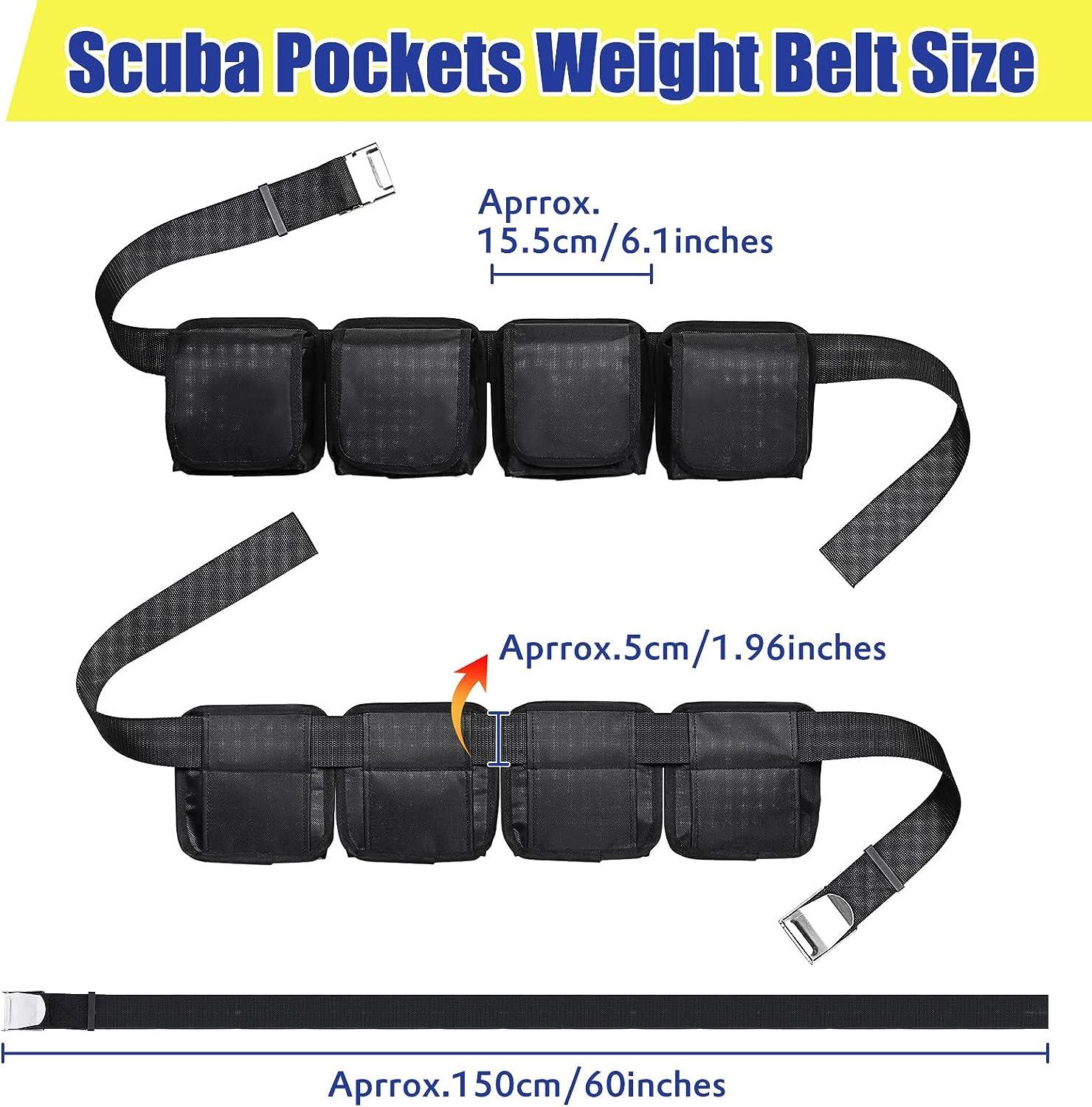 Scuba Weight Belt with Detachable 4 Pockets, QuickRelease Buckle