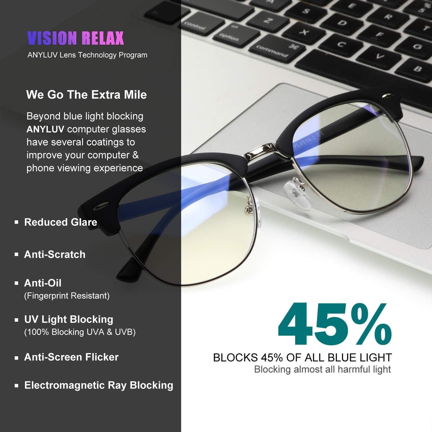 Blue Light Blocking Glasses Pack for Men Women Anti Eyestrain