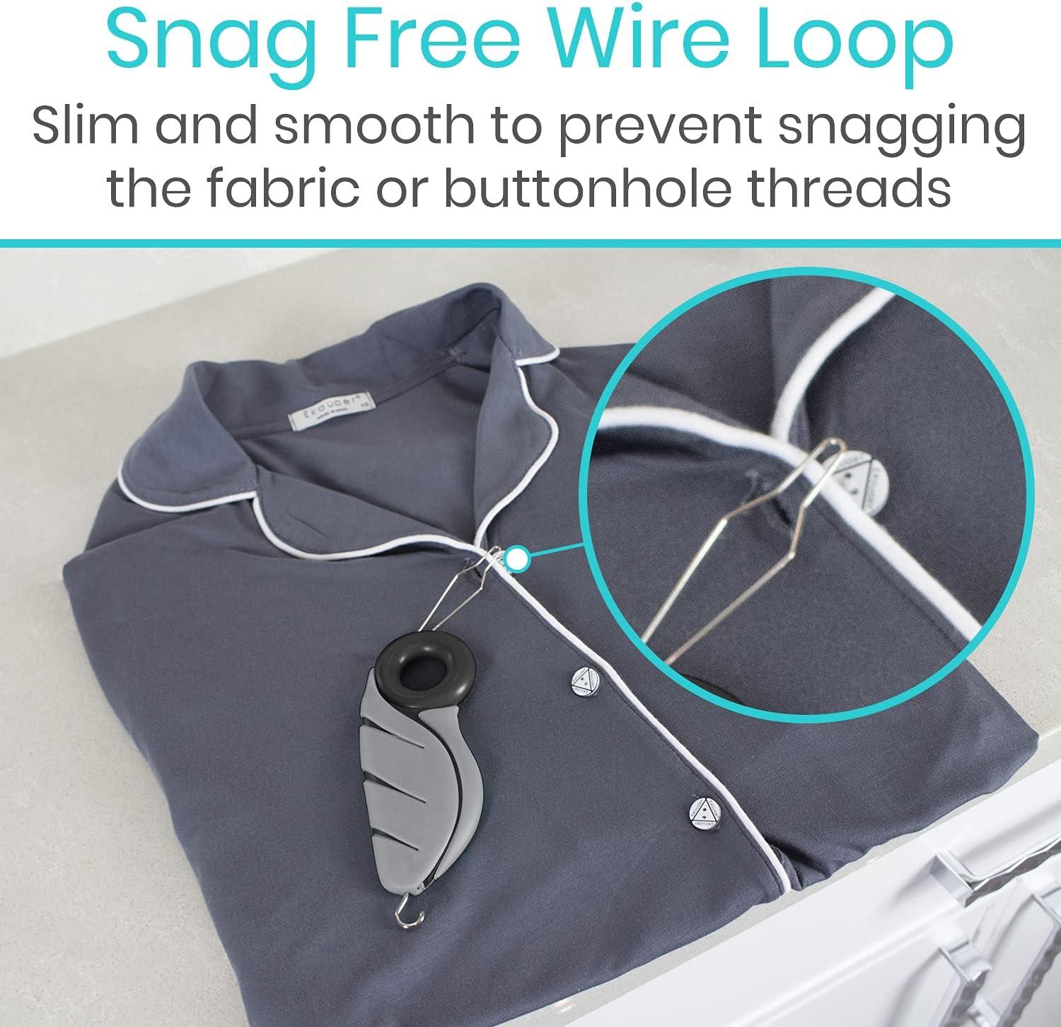 Vive Button Hook with Finger Hole Zipper Gripper Pull Helper