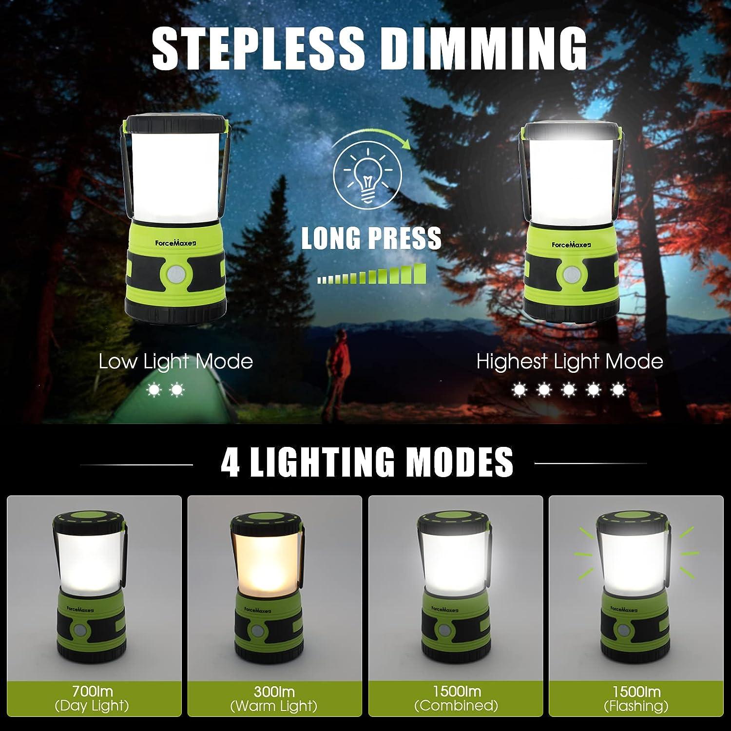 B-right LED Camping Lantern: Battery Powered Rechargeable Camping Lights  Outdoor - 300LM 5 Brightness Modes Water-Resistant Tent Lights Lamp for