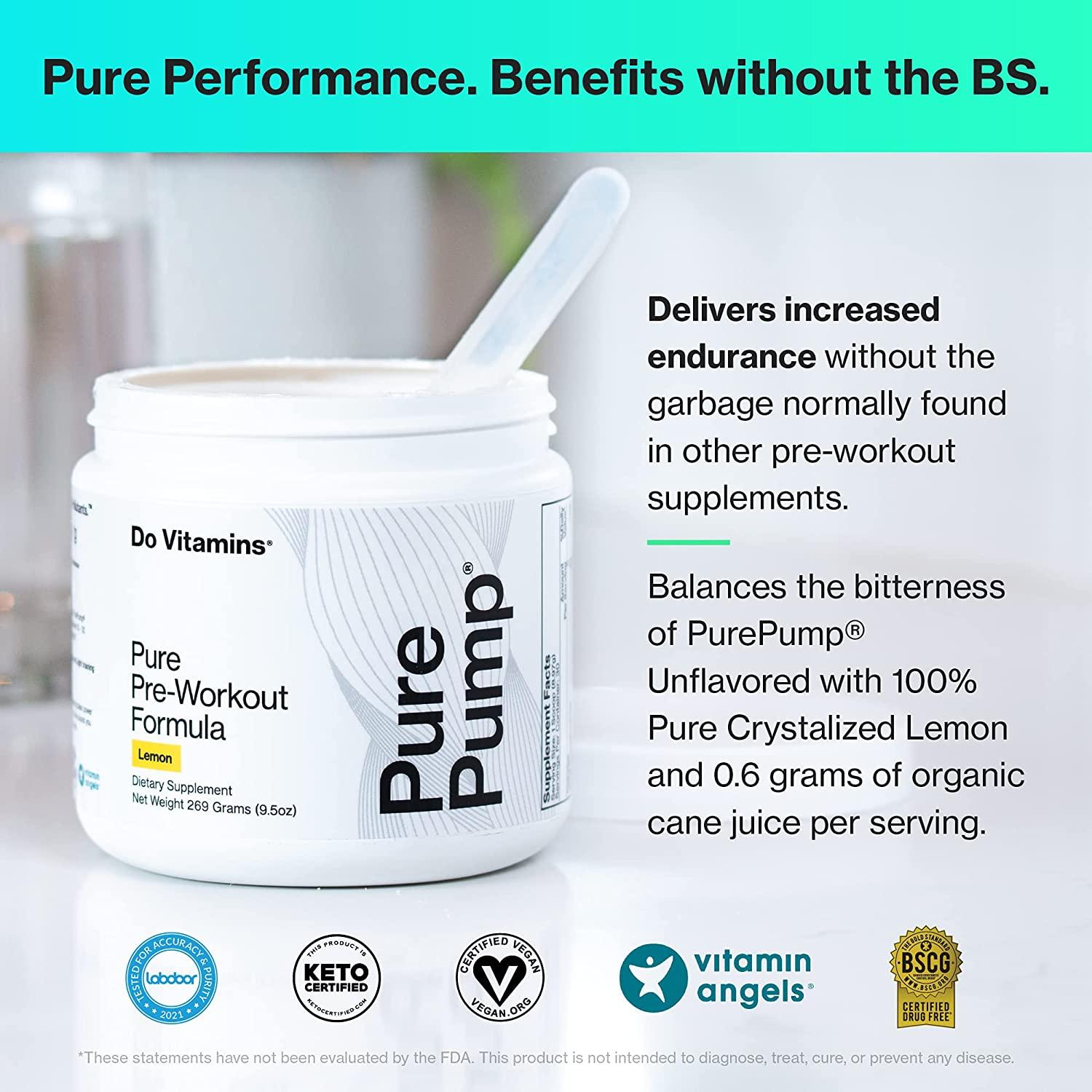 PurePump All-Natural Preworkout Powder - Boost Energy, Focus, and
