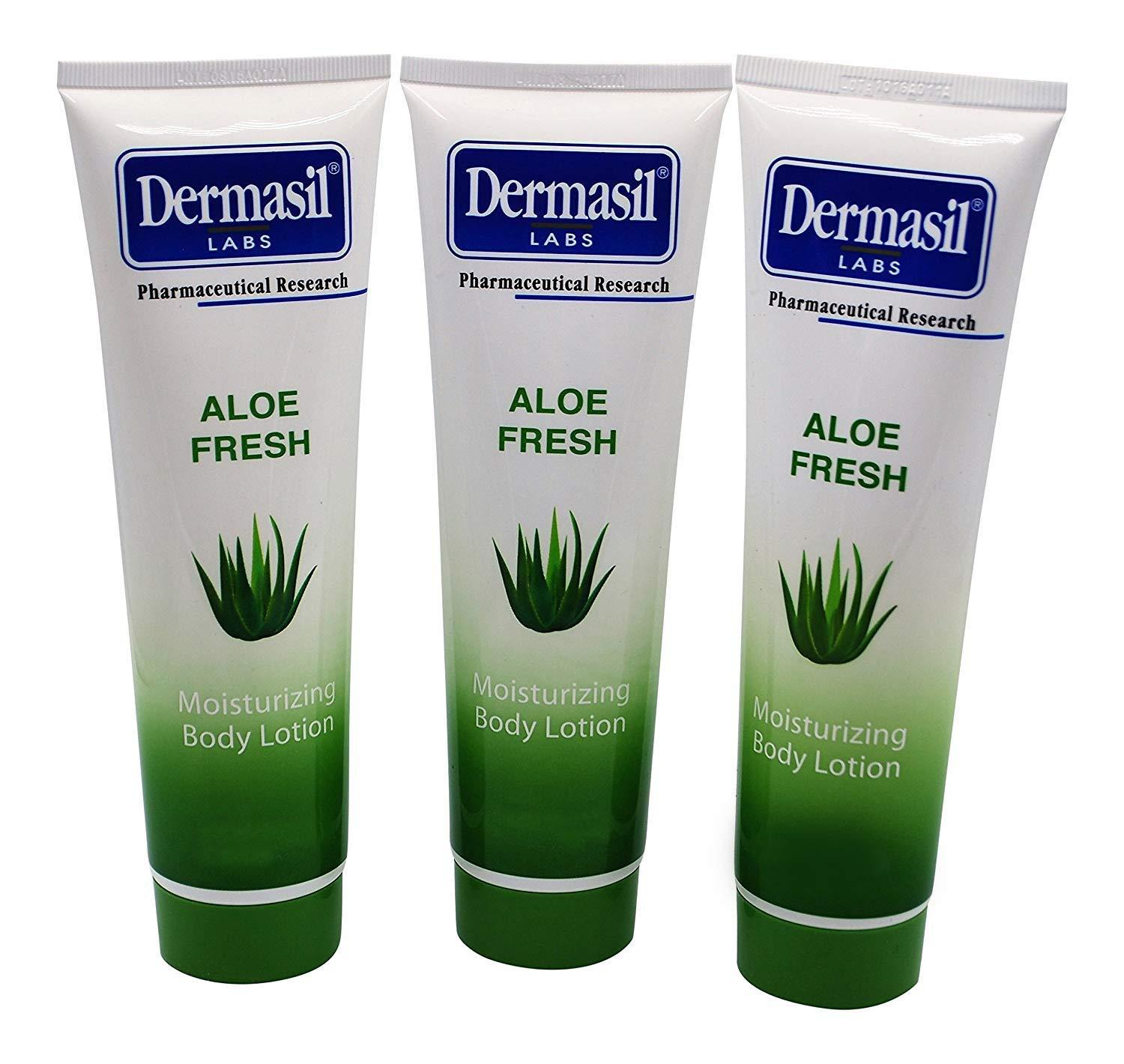 Dermasil Skin Treatment 8oz Tube (Moisturizing Body Lotion Aloe, 3 Pack