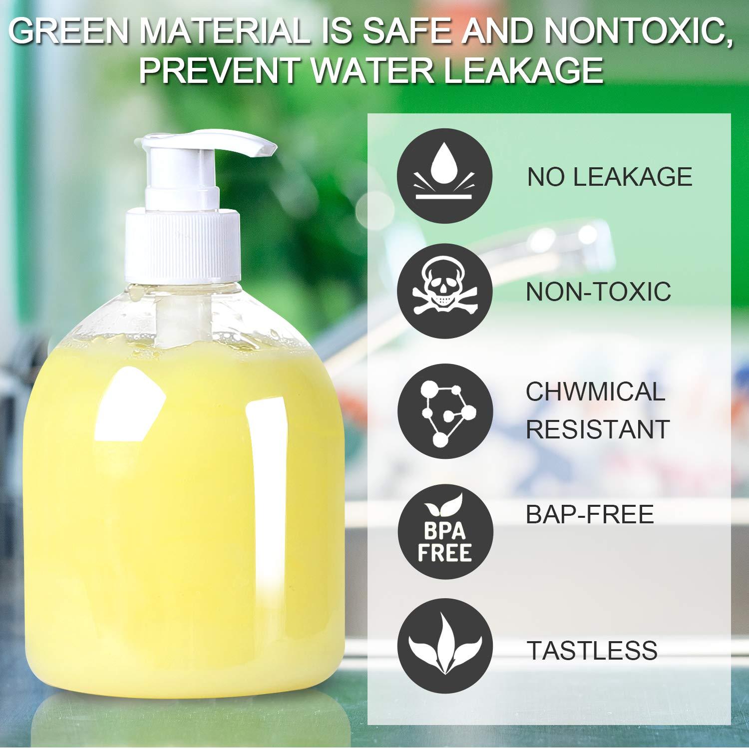 Yephets 16oz Empty Pump Bottles for Hand Sanitizer8 Pack Plastic Clear