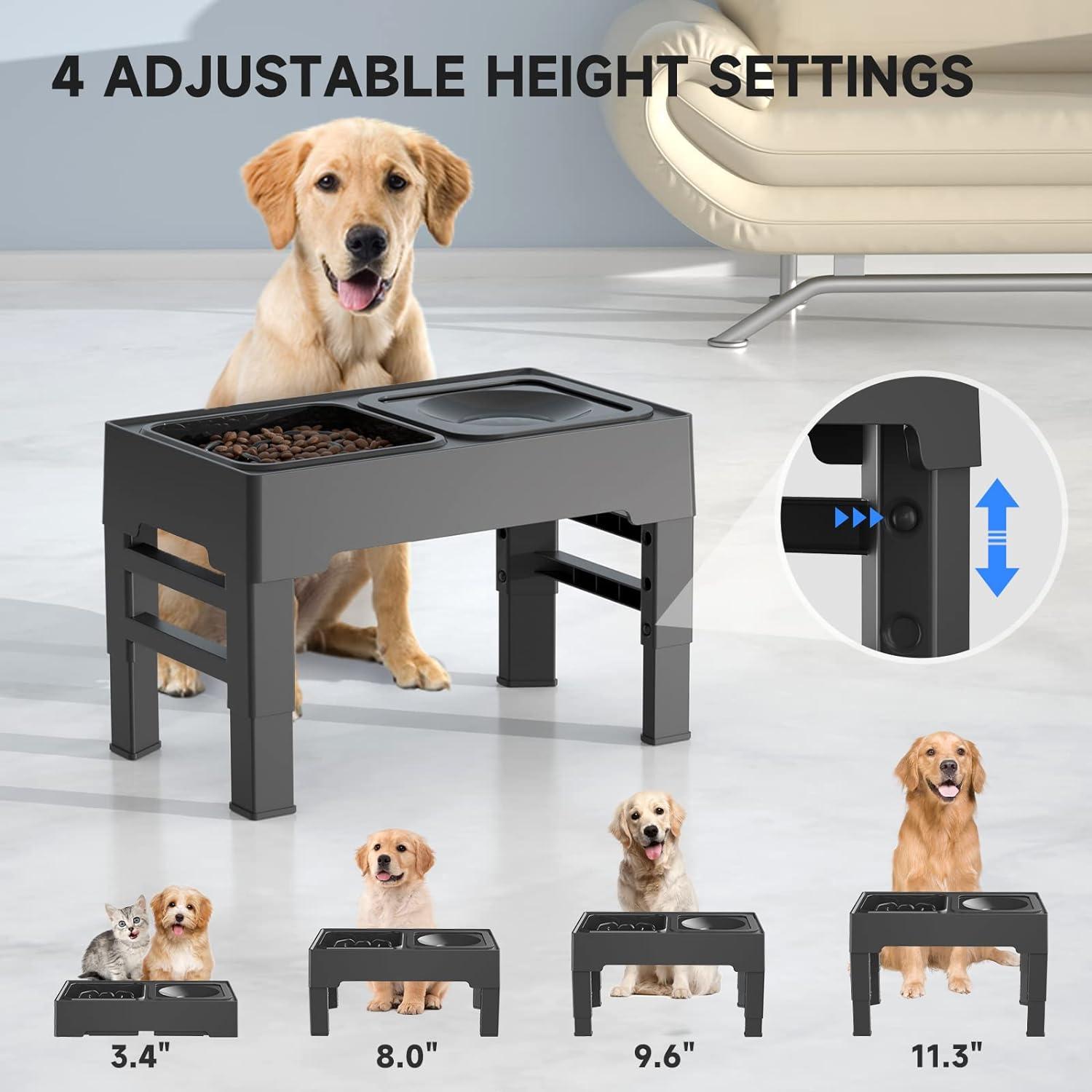 Rogz 2 In 1 Dog Bowl Elevated Dog Bowls, Stainless Steel Raised