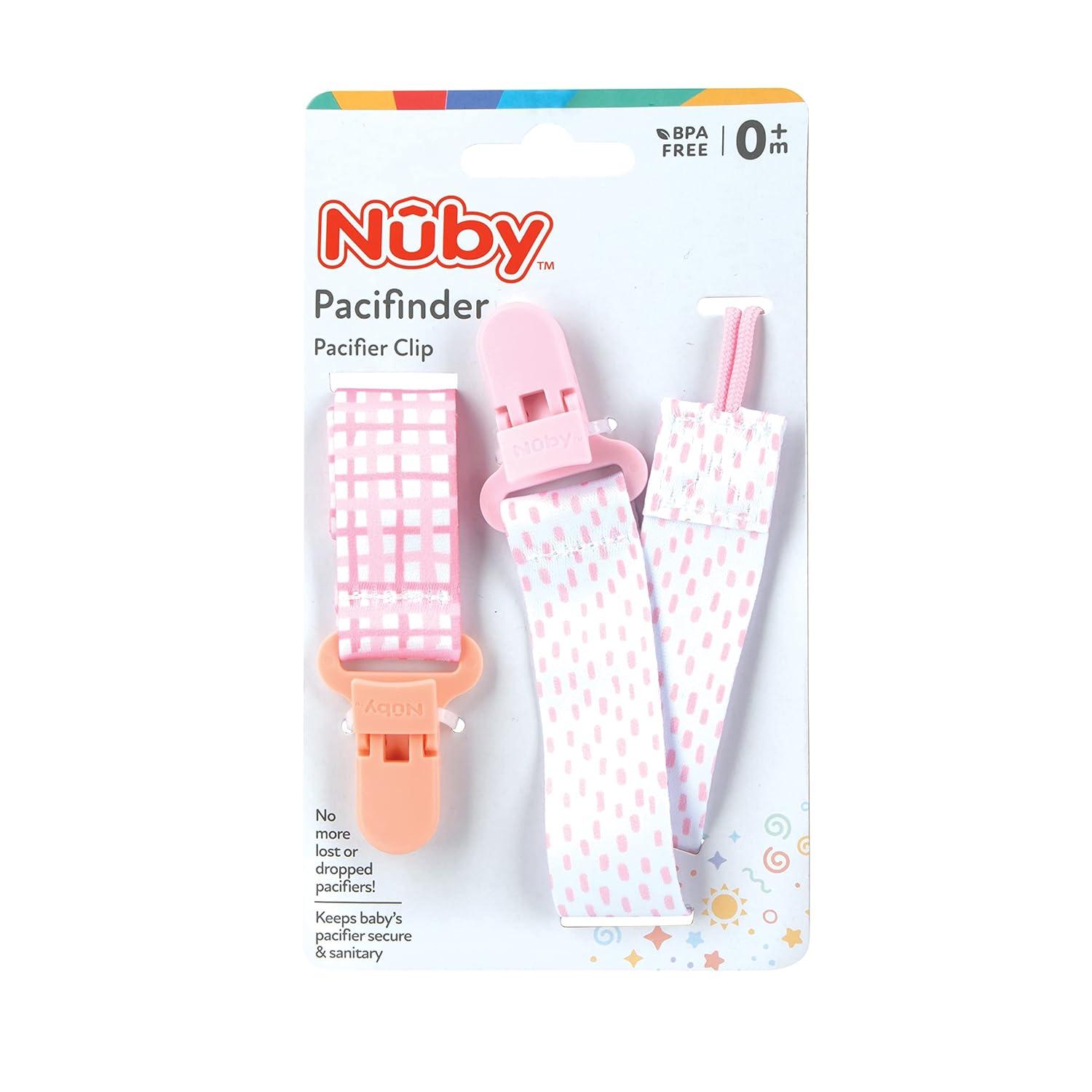 Nuby Infant's 2Pack Pacifinder Pacifier Clips Colors May Vary