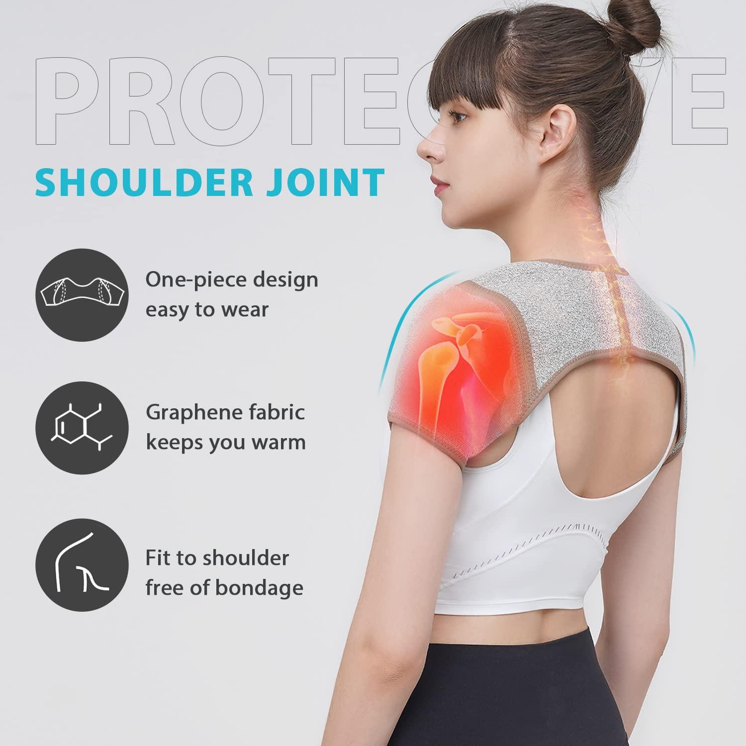 KD Shoulder Support Brace for Men/Women Thermally Conductive Graphene  Material Rotator Cuff Relieves Injuries and Tendonitis Double Warm Shoulder  Stability Strap Help you Relief Arthritis Pain Medium