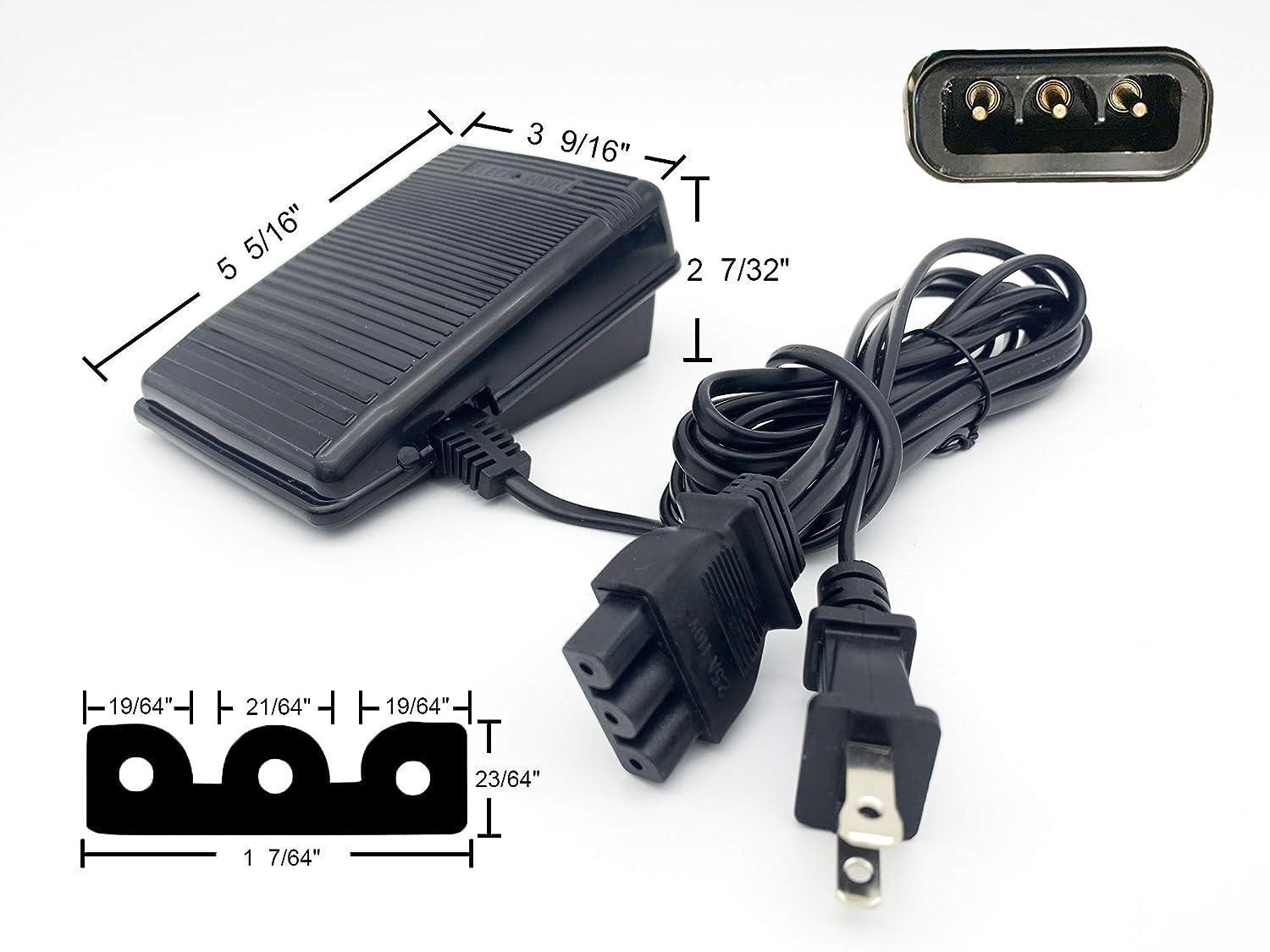 BRIGHTLYLIT Foot Pedal and Power Cord for Singer Sewing Machine D
