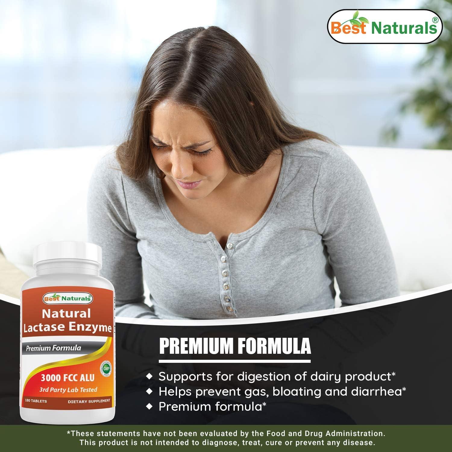 Best Naturals Fast Acting Lactase Enzyme 3000 FCC ALU 180 Tablets