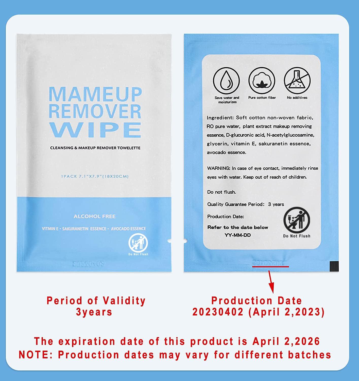 100 Pack Individual Makeup Remover Wipes Makeup Remover Wipes