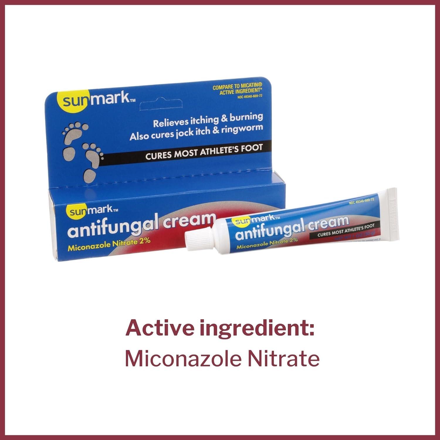 Sunmark Antifungal Cream 2 Miconazole Nitrate Relieves Athlete's