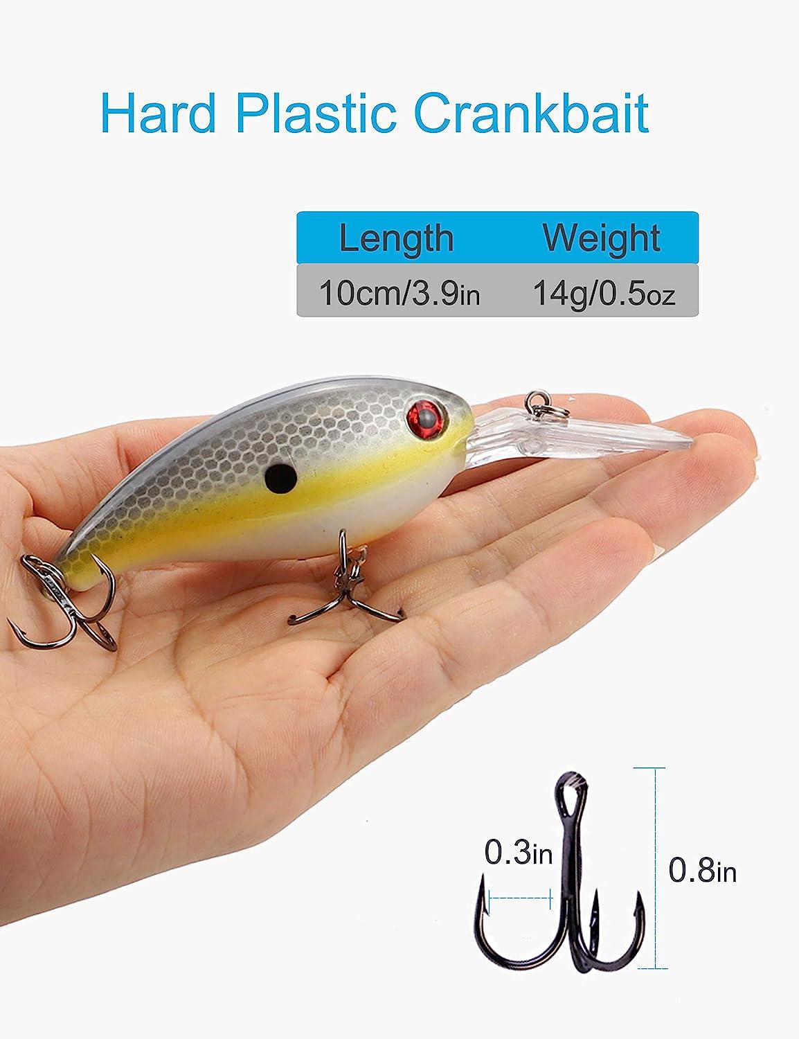 Facikono Crankbait Set Crappie Lures Bass Fishing, 12pcs Hard Topwater  Swimbait 3.94inches Fishing Gifts for Men