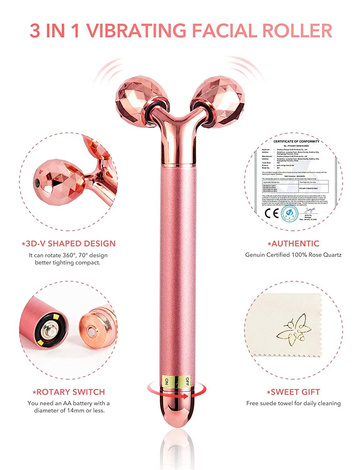 3-in-1 Rose Quartz Face Massager Tool for Women - V Line Lifting, Eye  Massager, and Double Chin Reducer - HANABEE Facial Roller (Pink) | Buy Now  with Express International Delivery | GoSupps.com