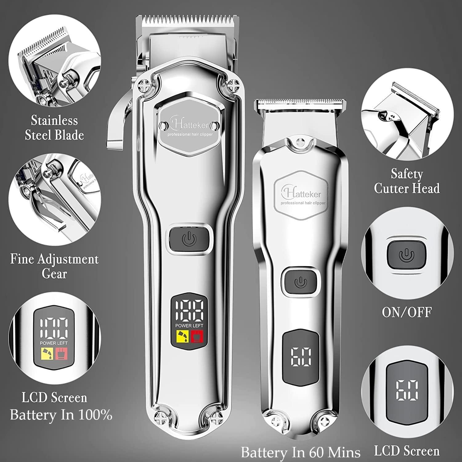 Hatteker Mens Hair Clipper Beard Trimmer Hair Trimmer for Men Cordless  Clippers Professional Barbers Grooming Kit IPX7 Waterproof, Rechargeable