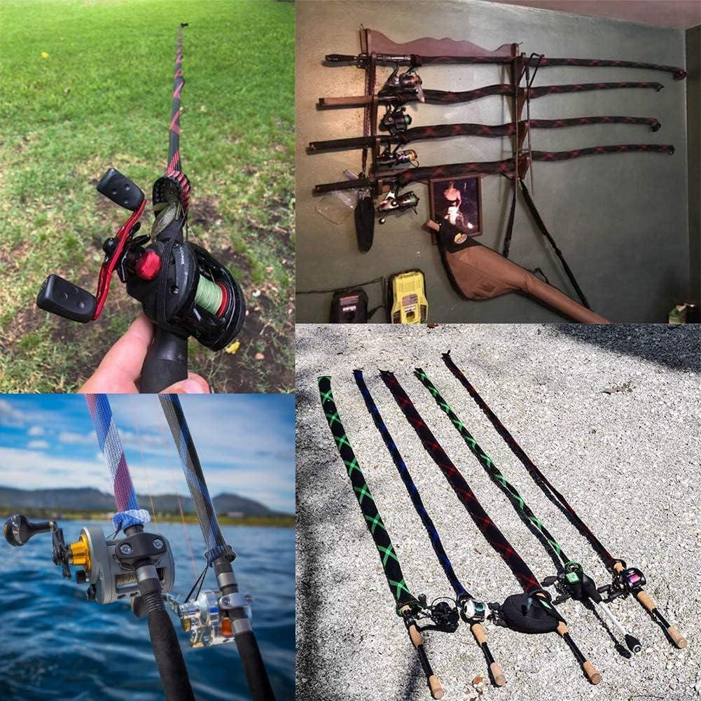 Koogel Fishing Pole Sleeves, 6 Set Fishing Rod Cover Rod Sock Rod Strap for Spinning  Fishing Rod, Fly Fishing Rod, Casting Fishing Rod