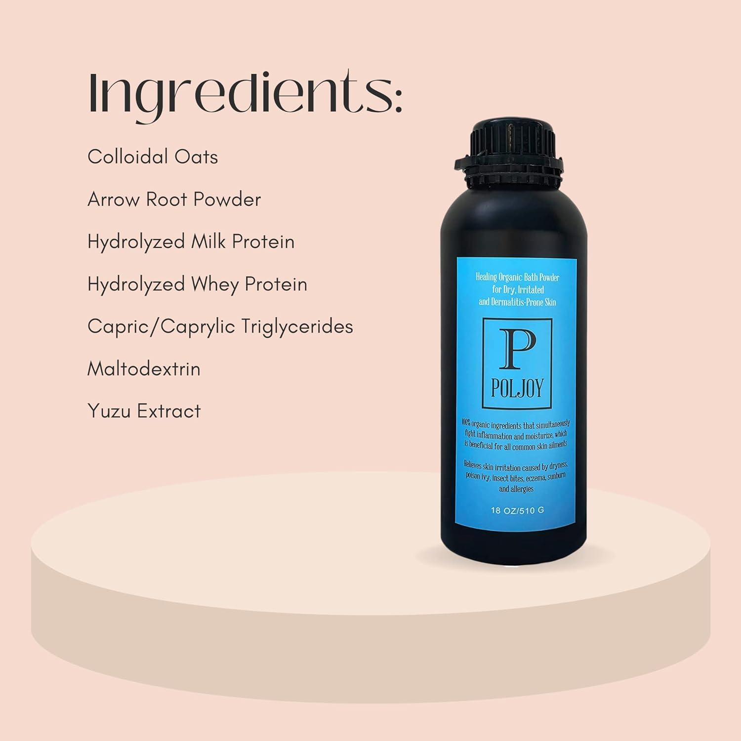 Organic Bath Powder for Dry Irritated Sensitive Dermatitis Prone Skin