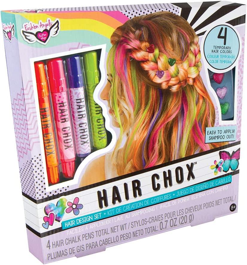 Fashion Angels Hair Chox Set (12167), Hair Chalk Gift Set, Temporary Hair Color Hair Chox 4 Color