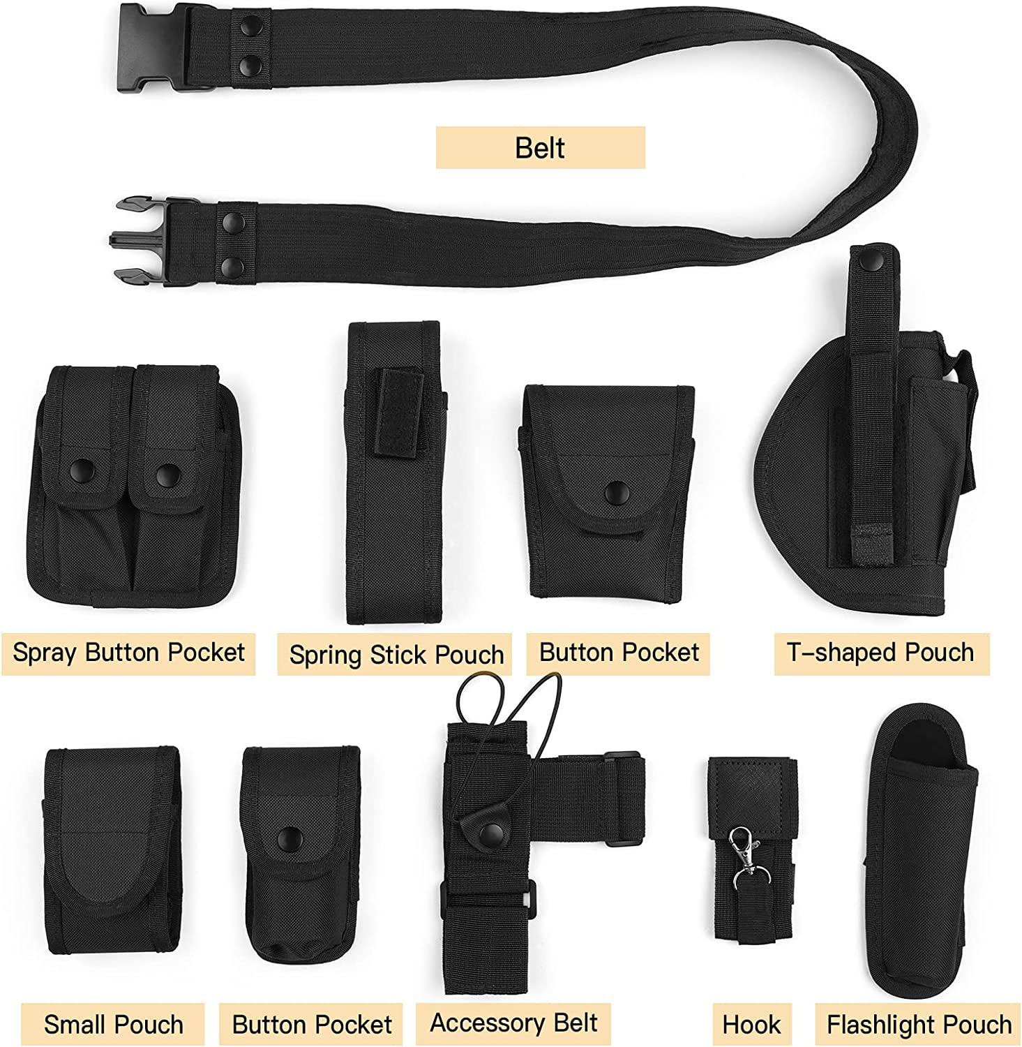 Forkludret Kondensere Genveje Lixada Duty Belt Modular Equipment System Security Utility Duty Belt with  Components Pouches Bags Holster Gear for Law Enforcement Guard Security  Hunting 10PCS 10pcs Kit Black