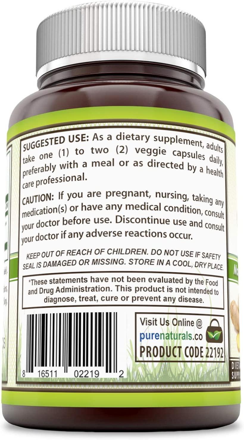 Pure Naturals Ginger Root Supplement 550mg Capsules Easy to Swallow