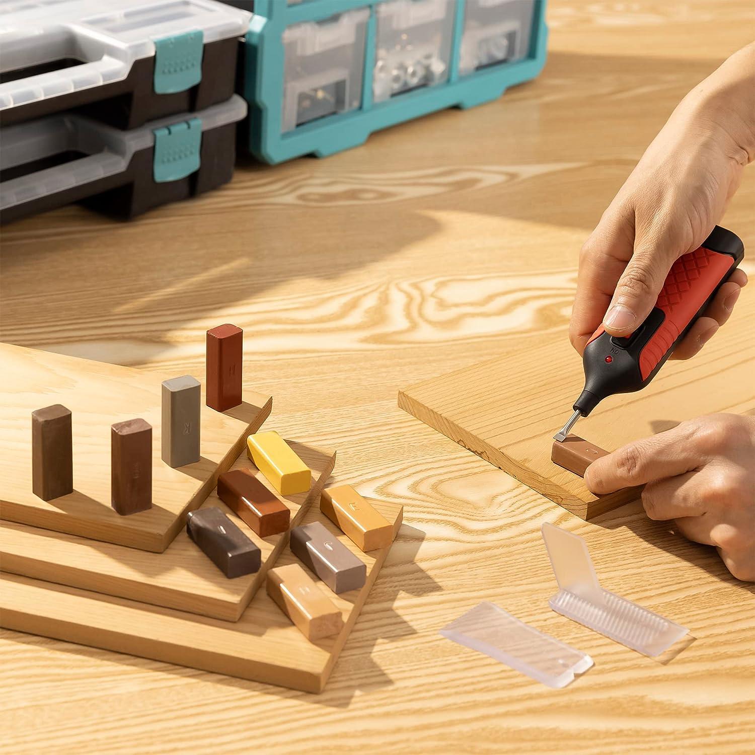 Navaris Wood Floor Repair Kit - Wax Sticks and Melting Tool for Repairing  Hardwood Floors, Laminate Flooring, Furniture - Scratch Filler - Wood  Colors Wood - Colours