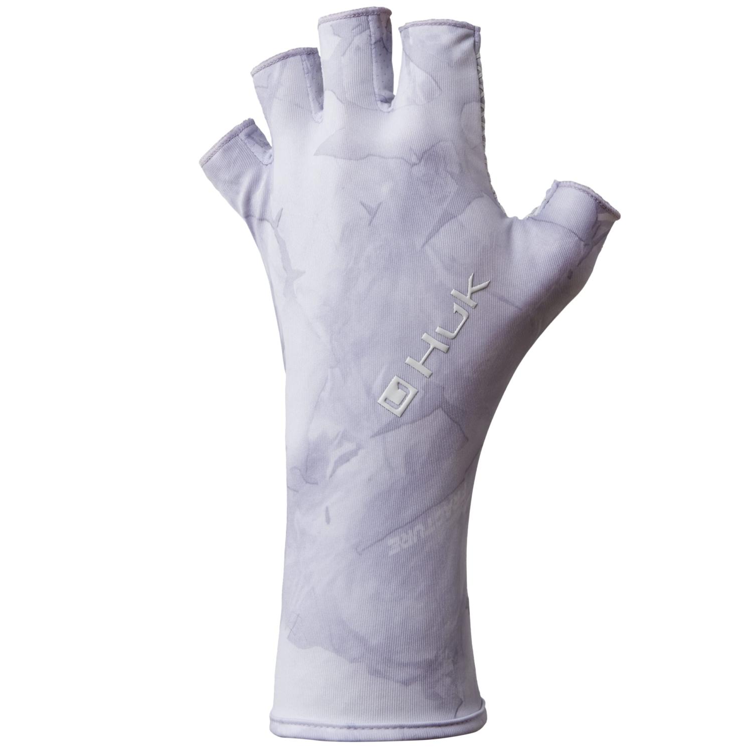 HUK Mens Sun Glove  Quick-Drying Fingerless Fishing Gloves Mossy