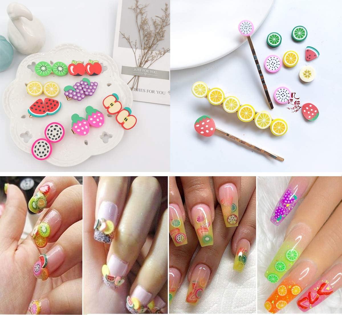 Duufin 10500 Pcs Nail Art Slices Fruits Slices Polymer Nail 3D Slice  Colorful DIY Nail Art Supplies with a Tweezers for DIY Crafts, Slime Making  and Cellphone Decoration