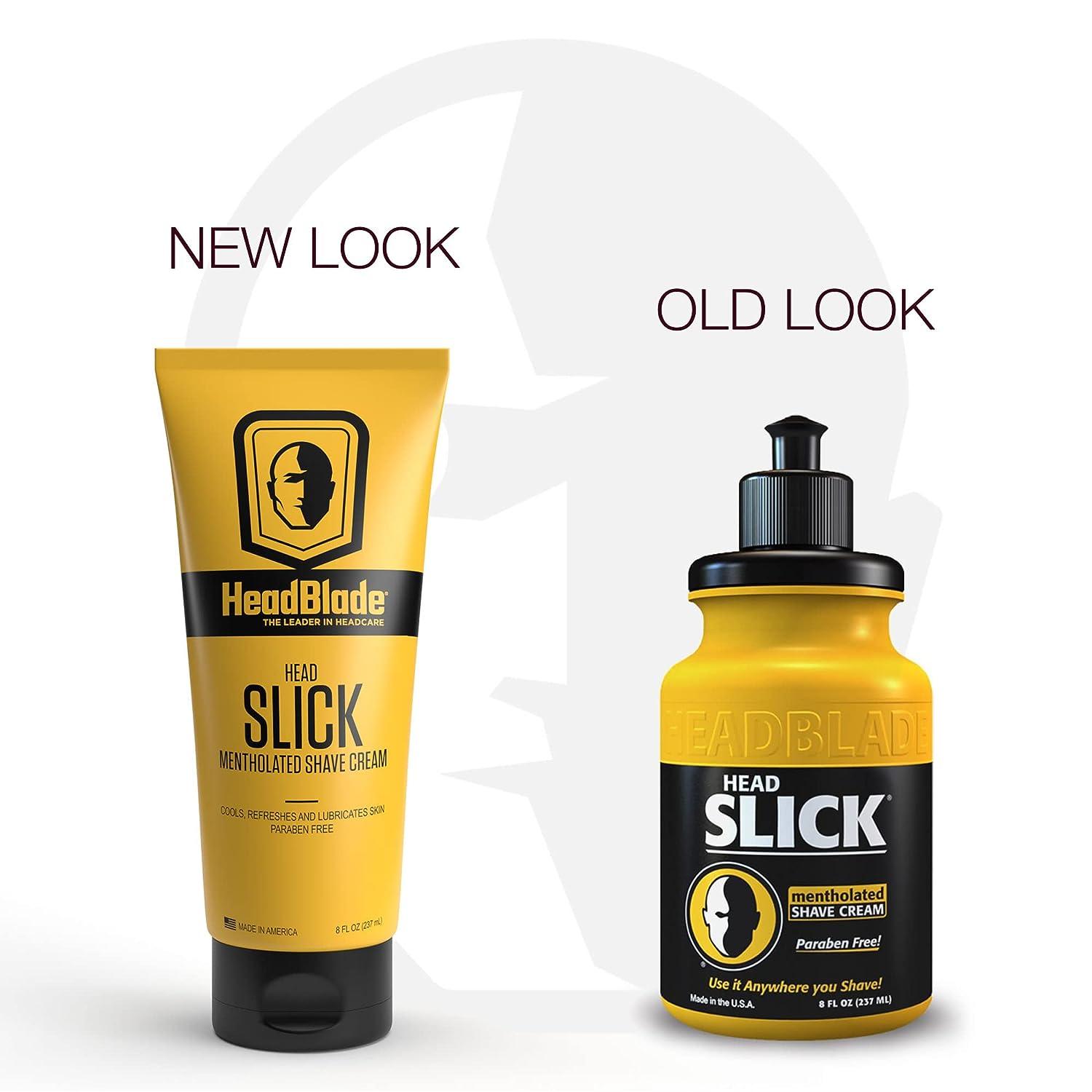 ATX Men's Head Shaving Basics Bundle with 8oz HeadSlick Cream, Razor, Blade Refills Close