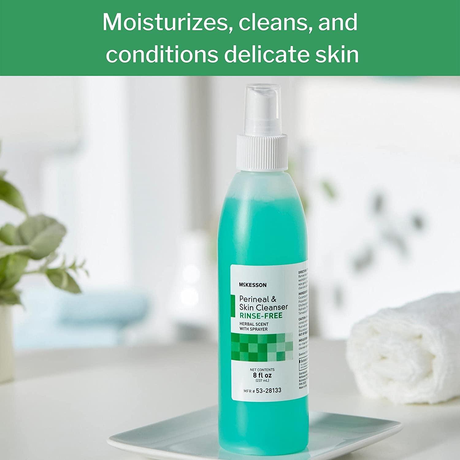 McKesson Perineal Skin Cleanser, RinseFree, Herbal Scent, 8 oz, 1