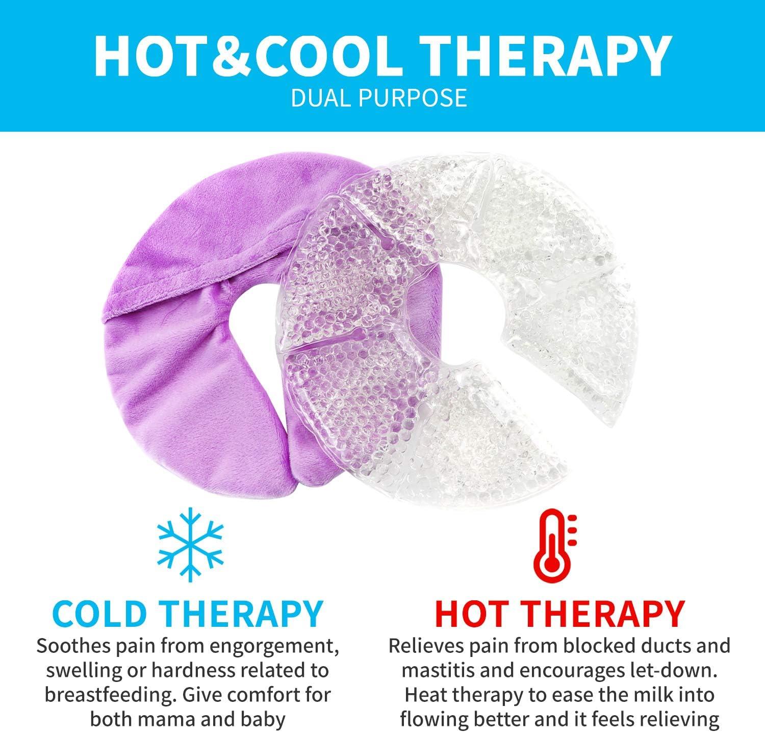 2x Breast Therapy Pack Gel Ice Pack Pads Hot or Cold Use for Breastfeeding